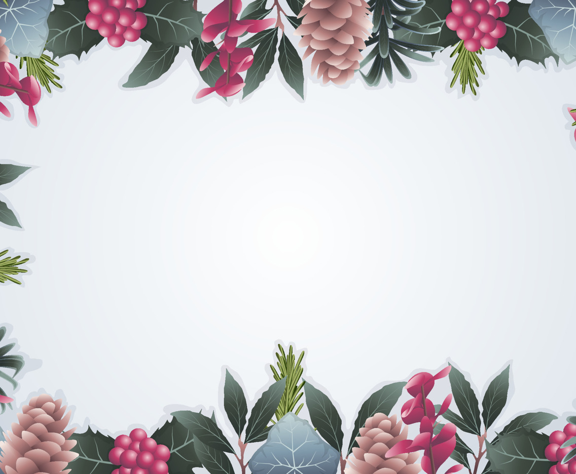 Winter Floral Foliage in White
