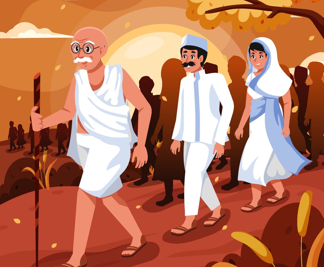 Mahatma Gandhi Followed by People