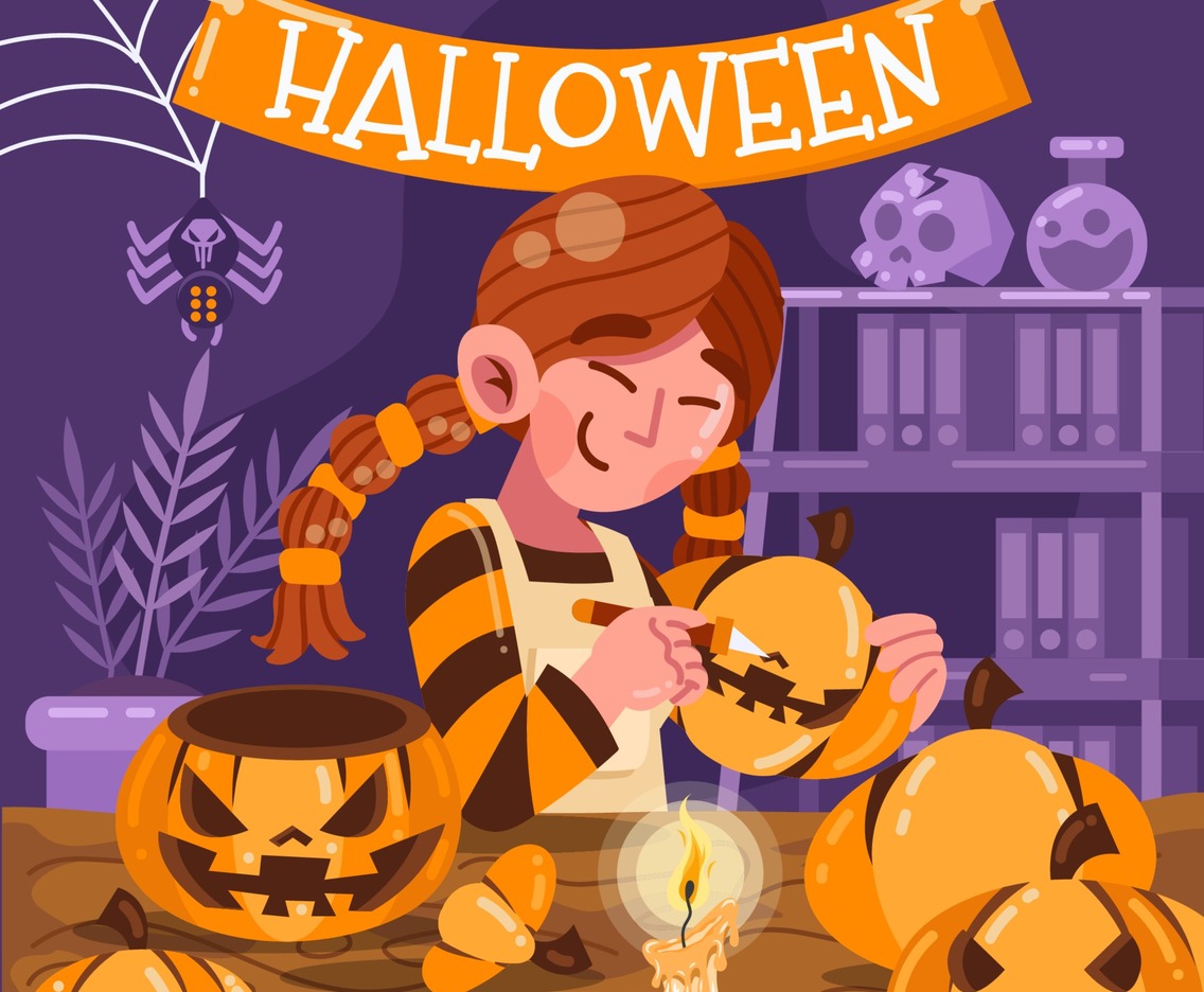 Crafting Pumpkin for Halloween
