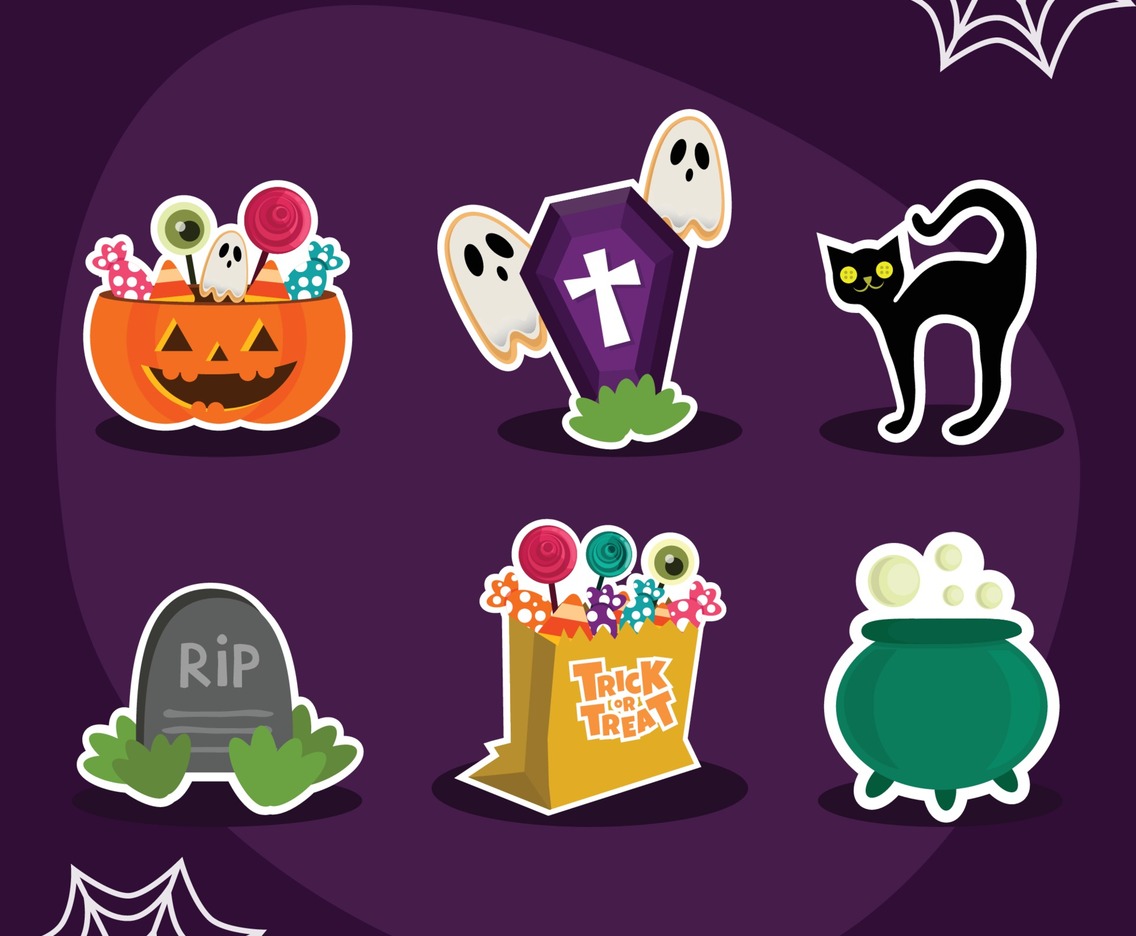 Trick or Treat Cute Sticker Set