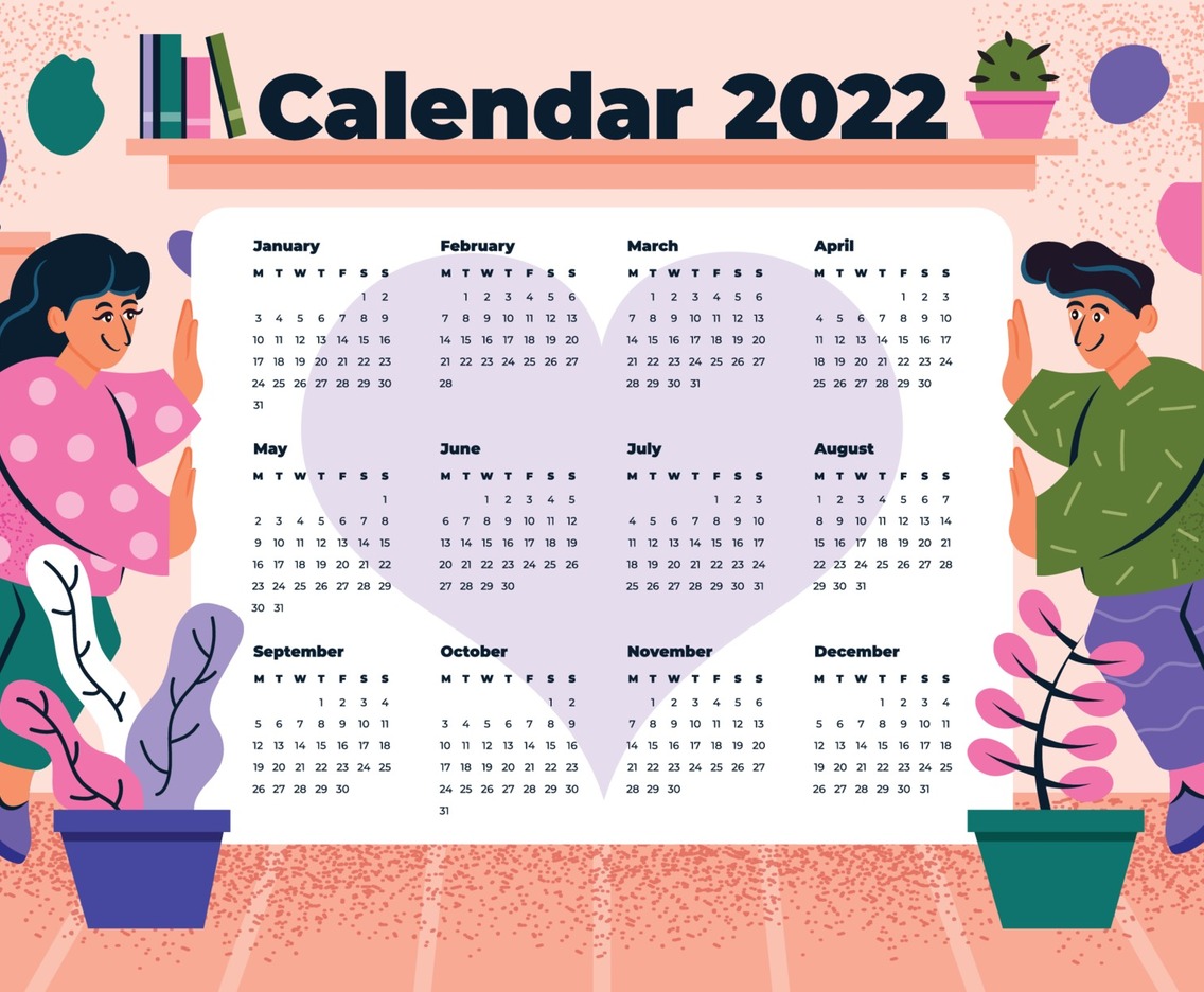 Man and Woman Calendar Background