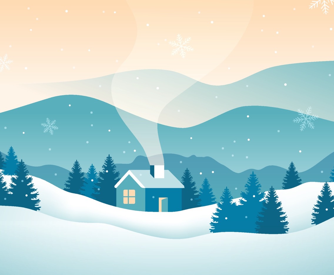 Snowy Winter Landscape Background