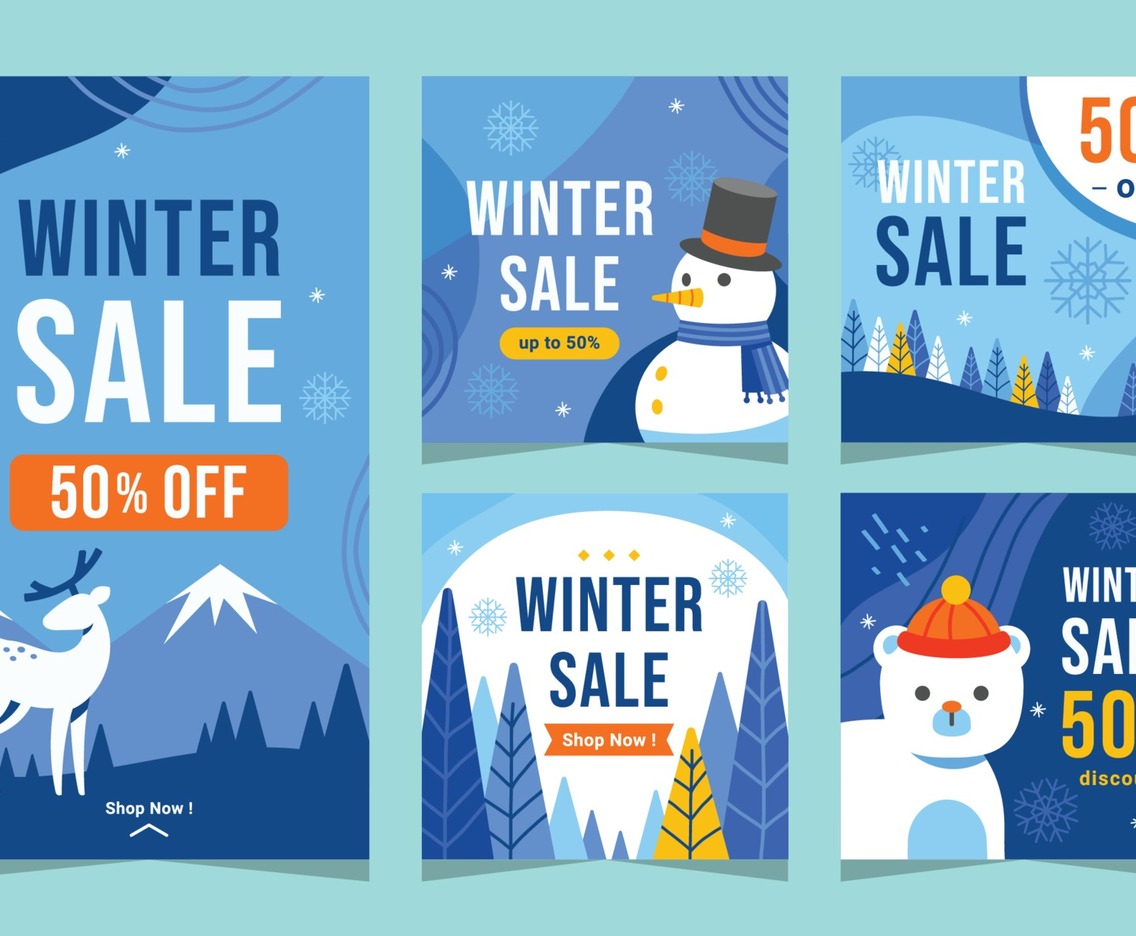 Winter Sale Social Media Post Template