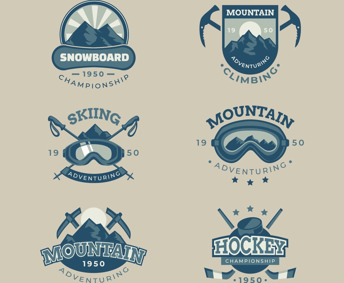 Set of Winter Sport Badge