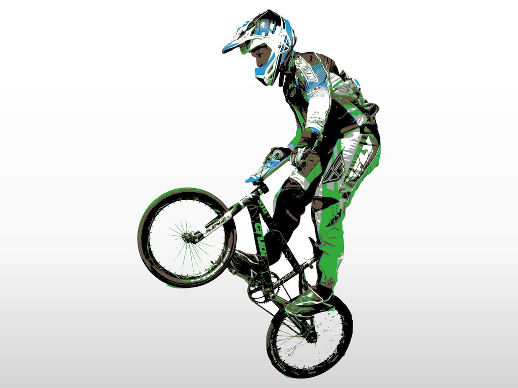 Bmx Rider Vector Art & Graphics 