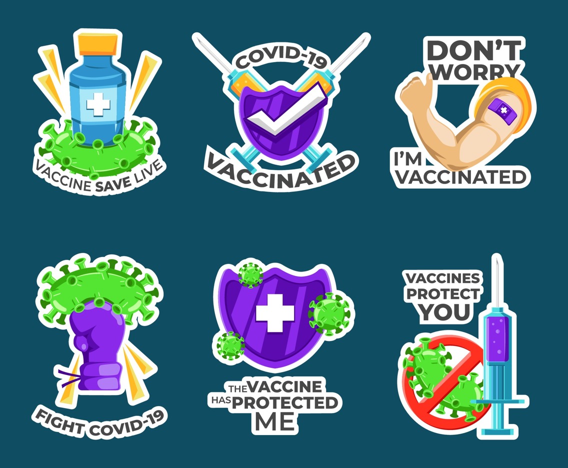 Covid Vaccine Sticker Collection