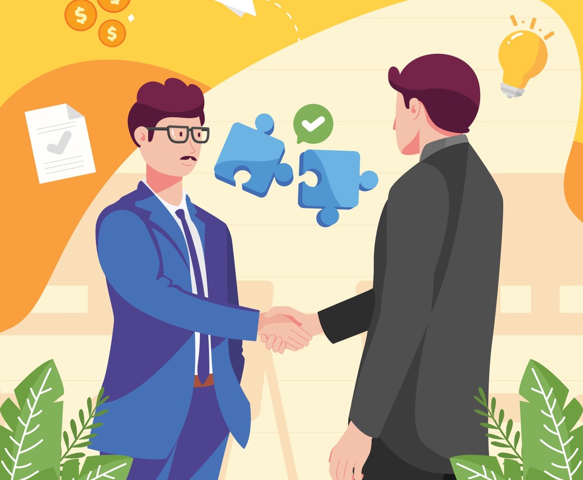 Collaboration of Two Professional Businessmen