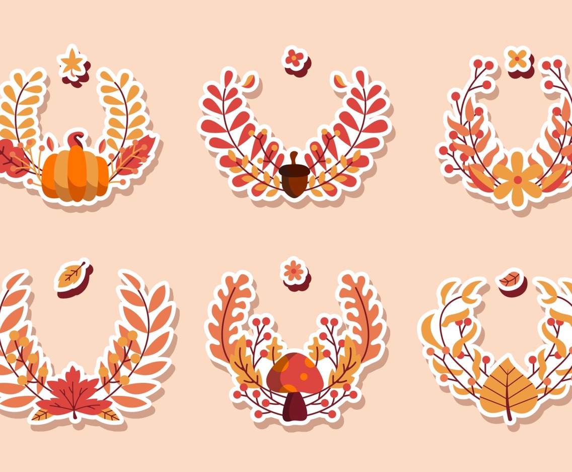 Autumn Wreath Sticker Collection