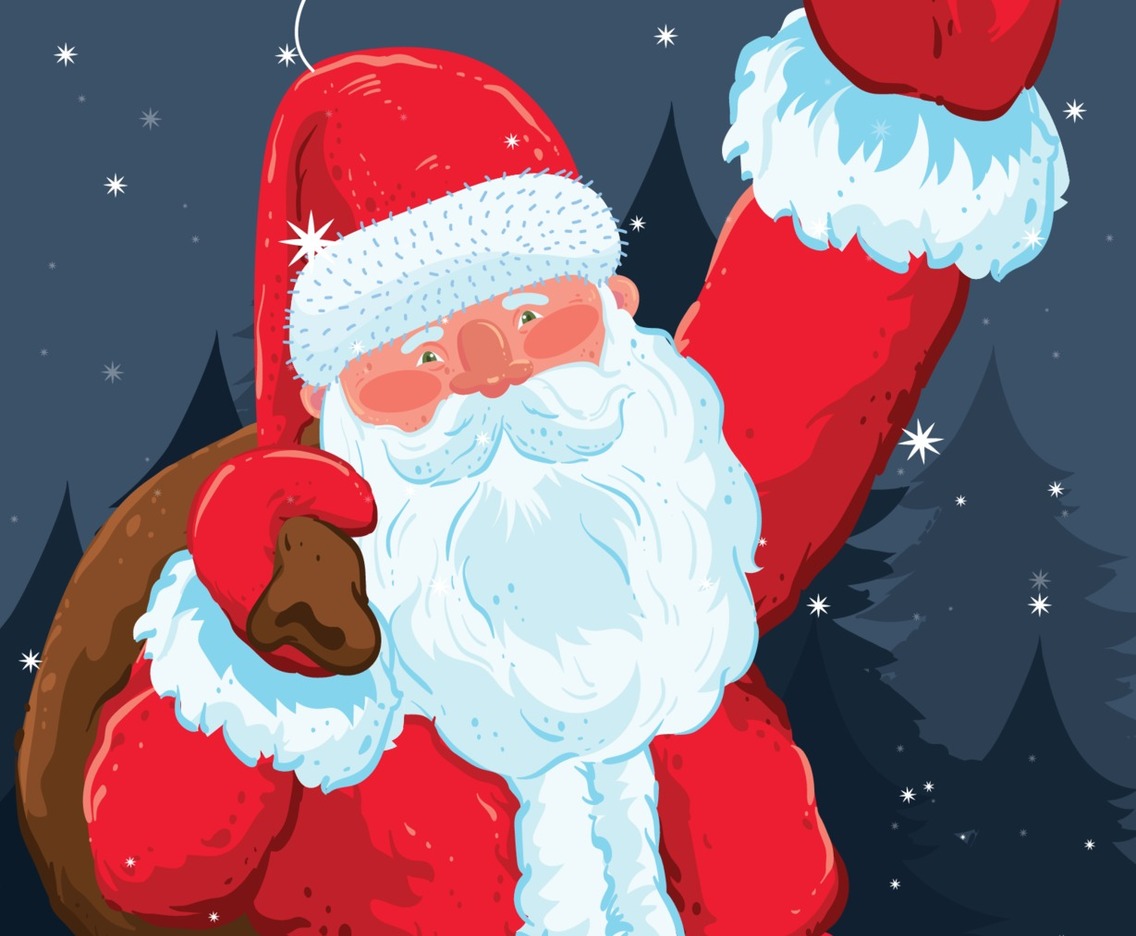 Santa Claus Celebrating Christmas Day Concept