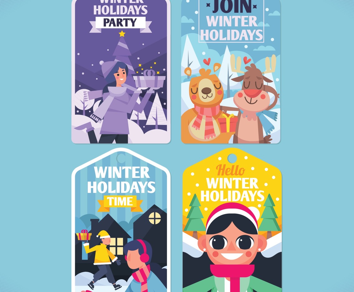 Cute Winter Holidays Invitation Card