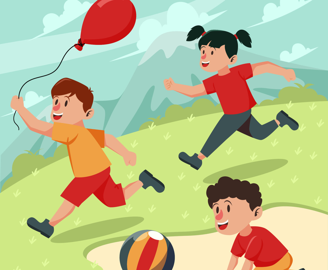 Happy Children Playing Together