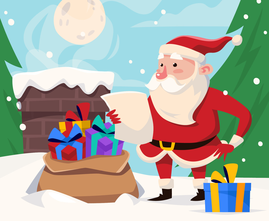 Santa Ready to Giving Gifts