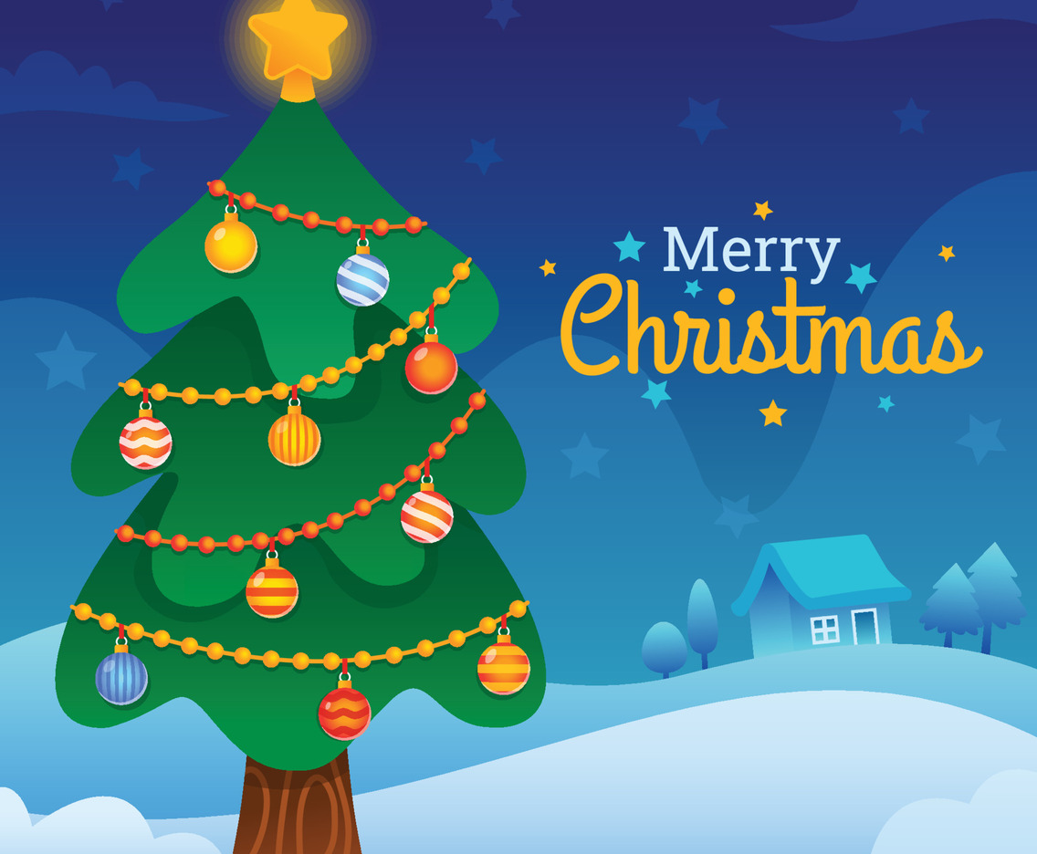 Christmas Tree in Winter