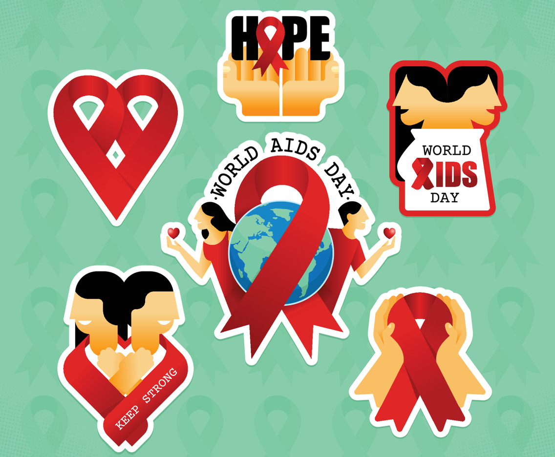 World AIDS Day Couple Sticker