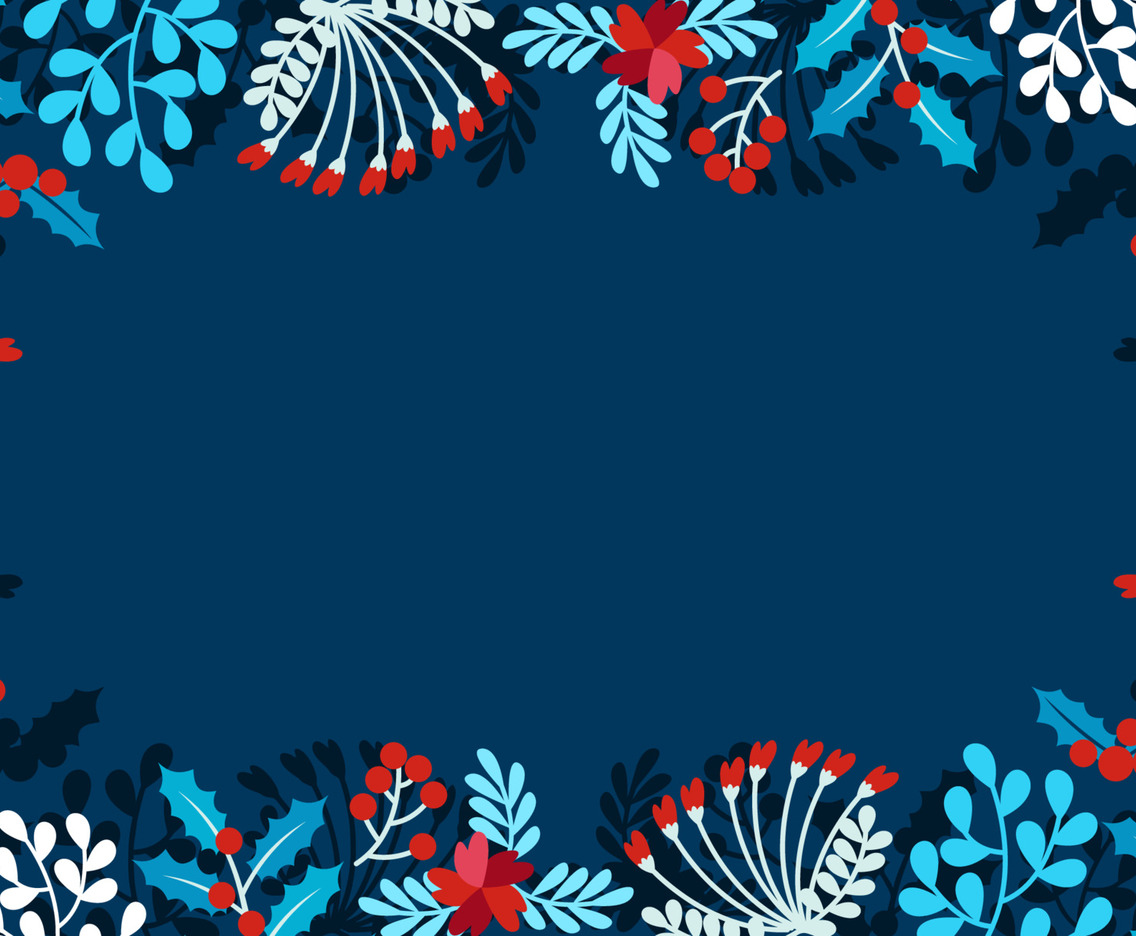Abstract Winter Floral Frames Background