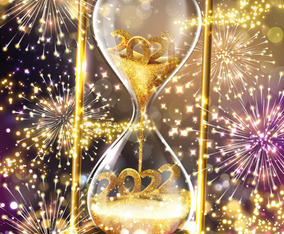 New Year Countdown Concept with 2022 Hourglass
