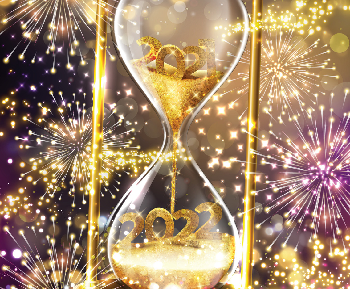 New Year Countdown Concept with 2022 Hourglass