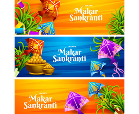 Makar Sankranti Banner Set