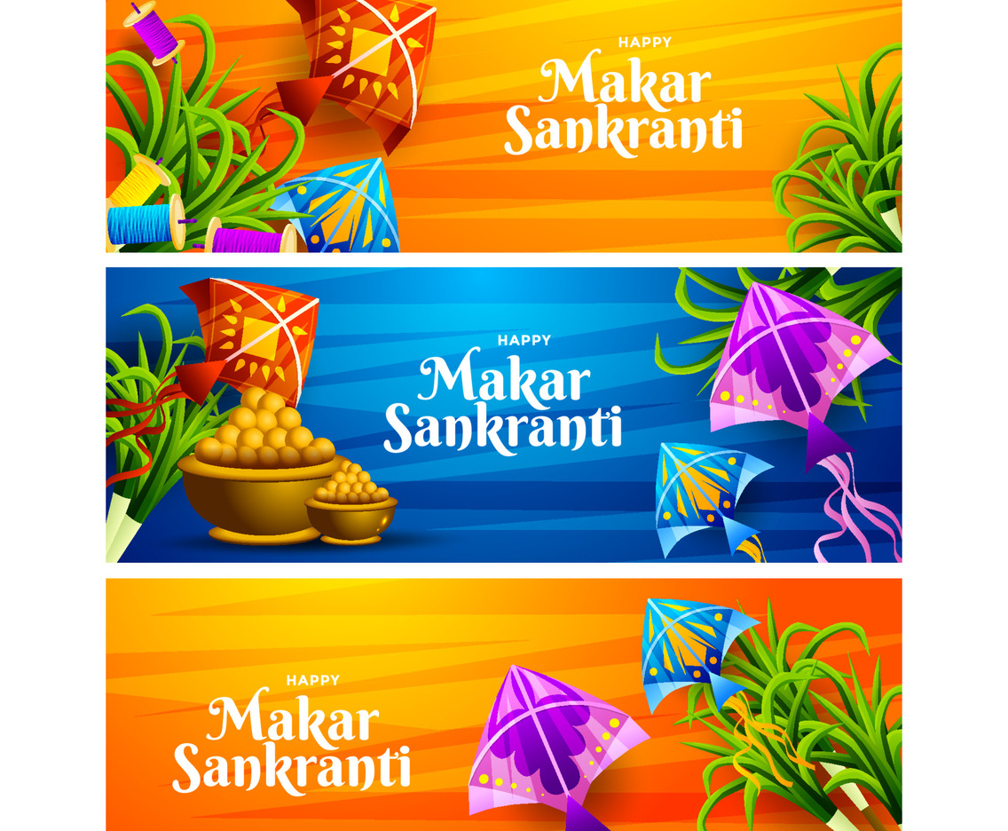 Makar Sankranti Banner Set