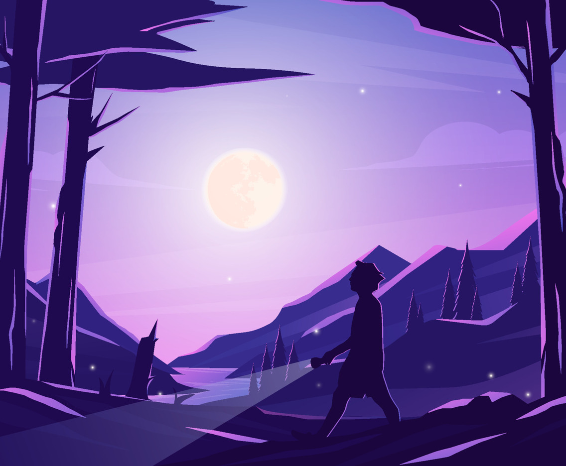 Color full nature mountain purple light beautiful sky