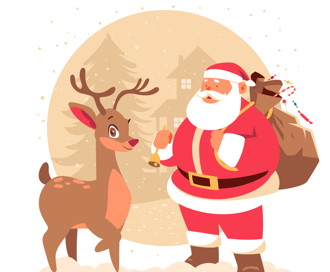 Santa and His Deer