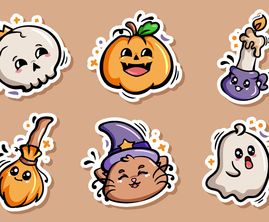 Cute Halloween Sticker Concept