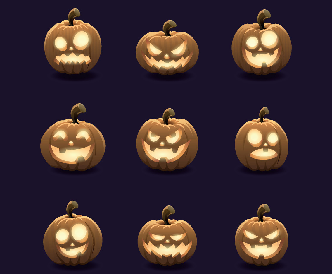 Set of Halloween Pumpkin