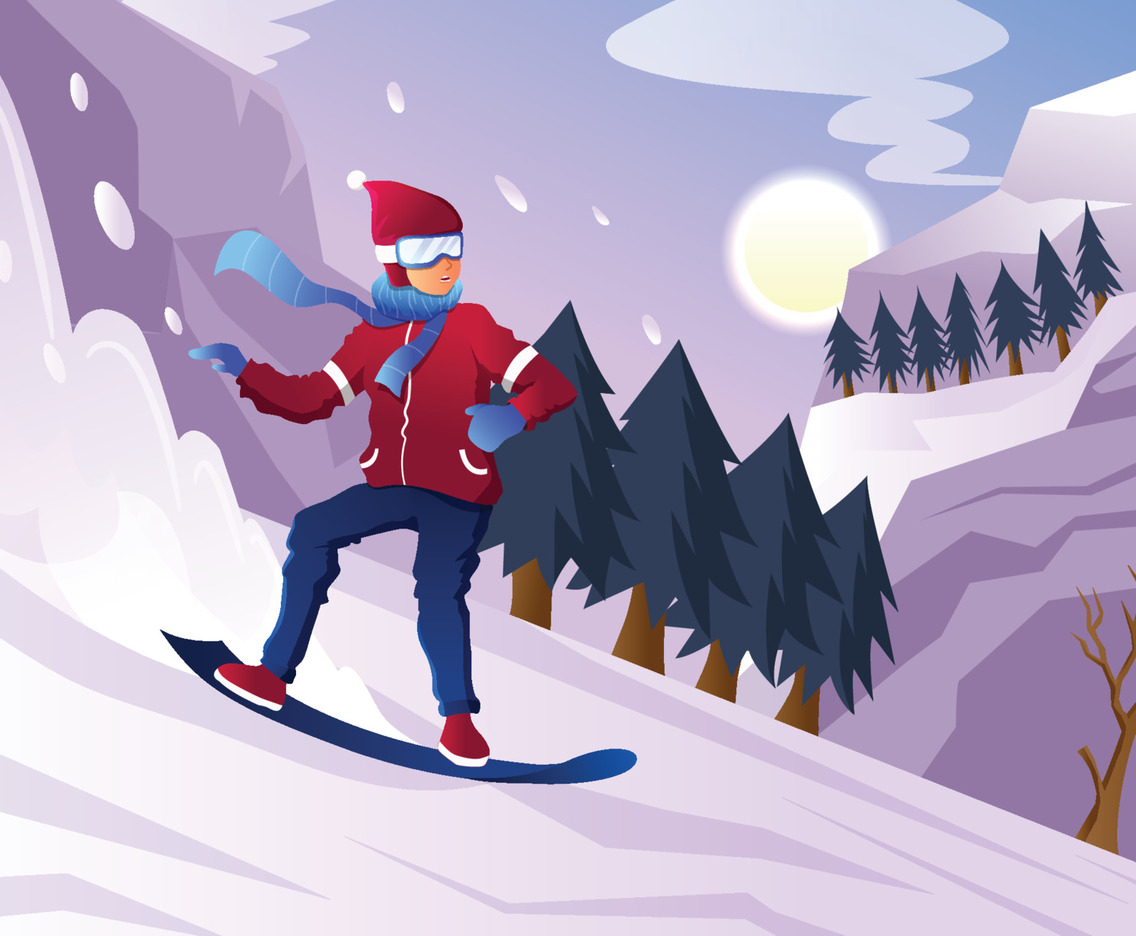 Winter Extreme Sport Scenery Background