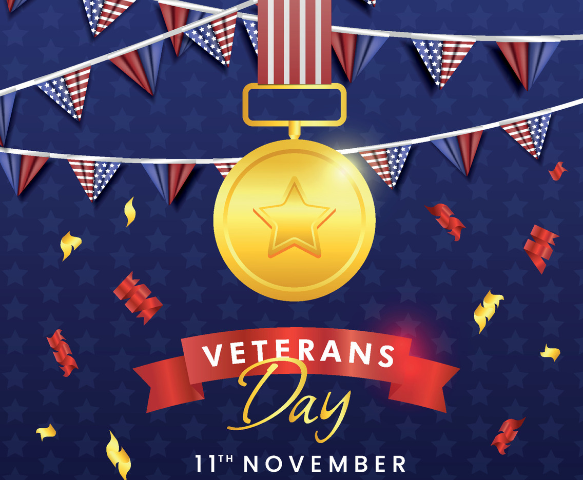 Veteran Day with Medal Background