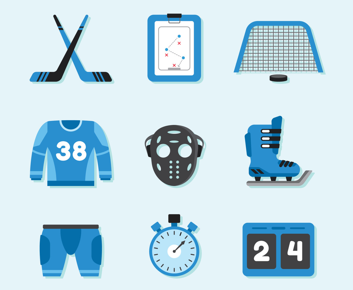 Set of Hockey Sport Icons