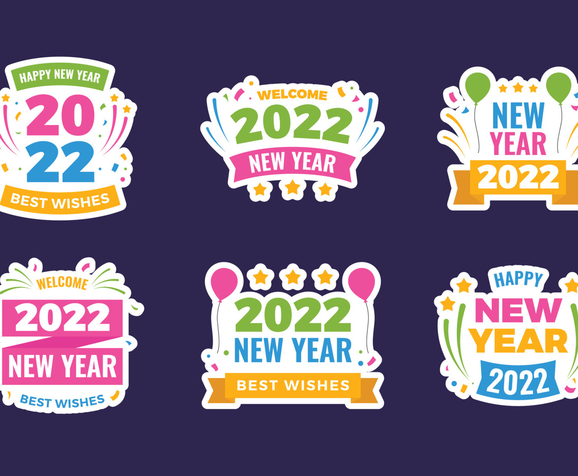 Happy New Year 2022 Sticker Collection