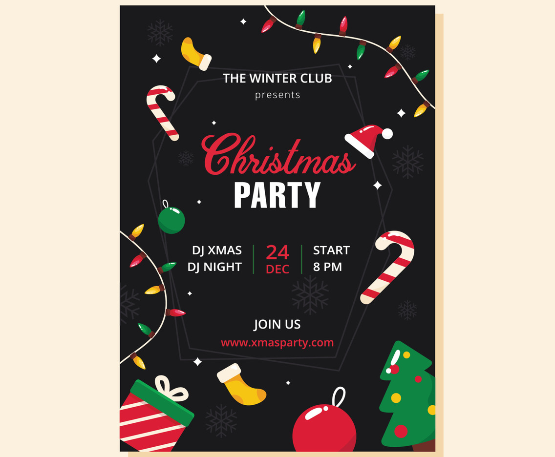 Christmas Party Poster Template