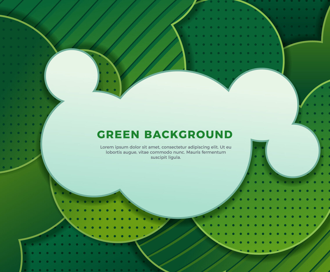 Circles Stripes and Dots Green Background
