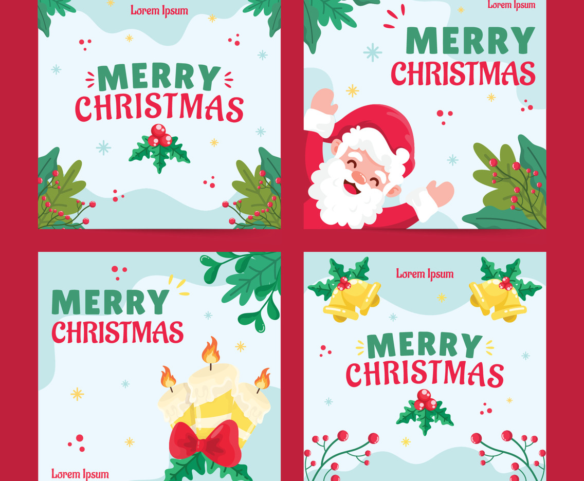 Social Media Post Christmas Santa Concept
