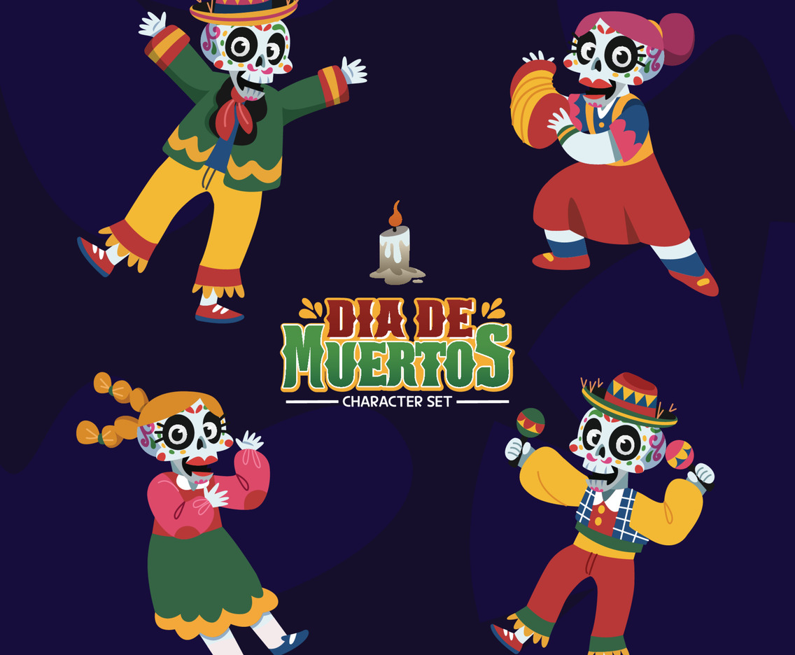 Dia De Los Muertos Character Set