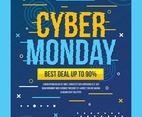 Modern Minimalist Cyber Monday Sale Poster Template Design