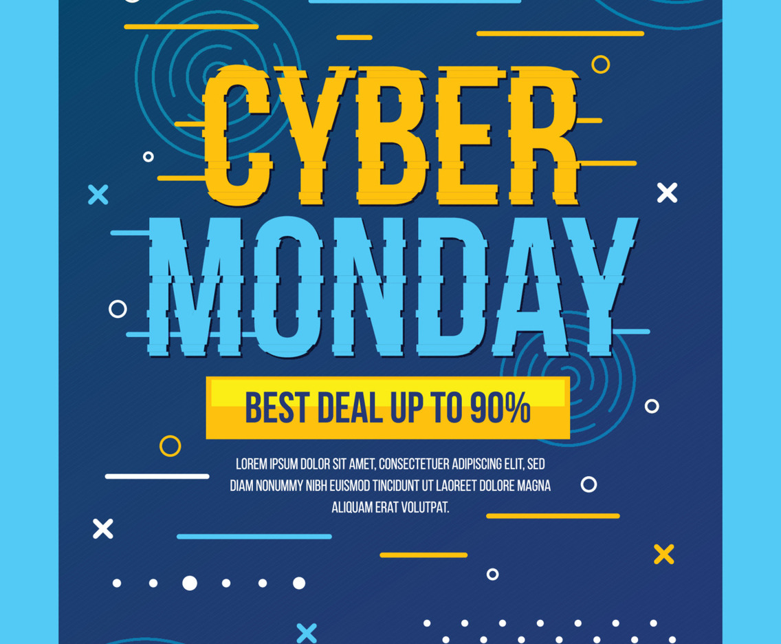 Modern Minimalist Cyber Monday Sale Poster Template Design