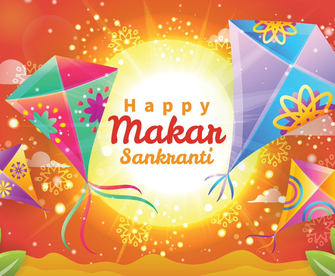 Colorful Makar Sankrati Background Template