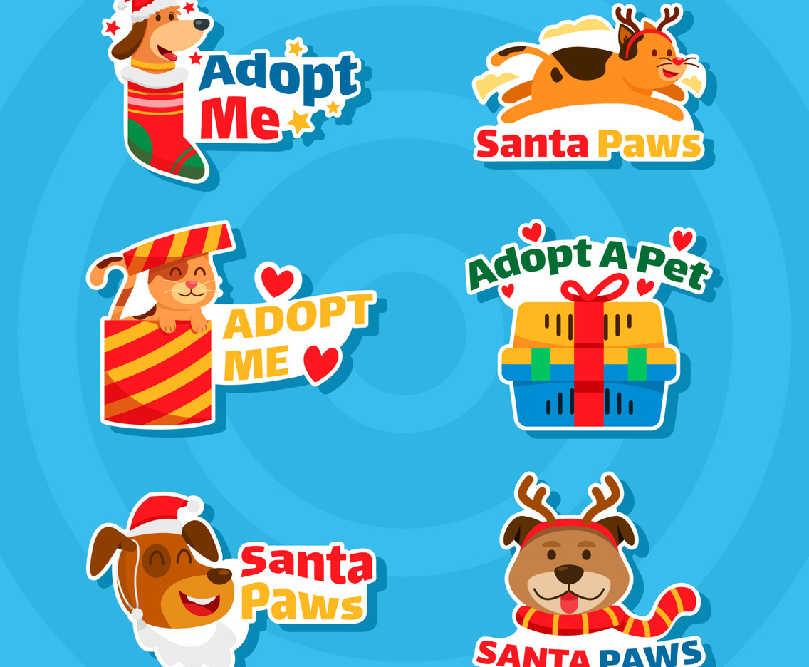 Pets Adoption Campaign Stickers