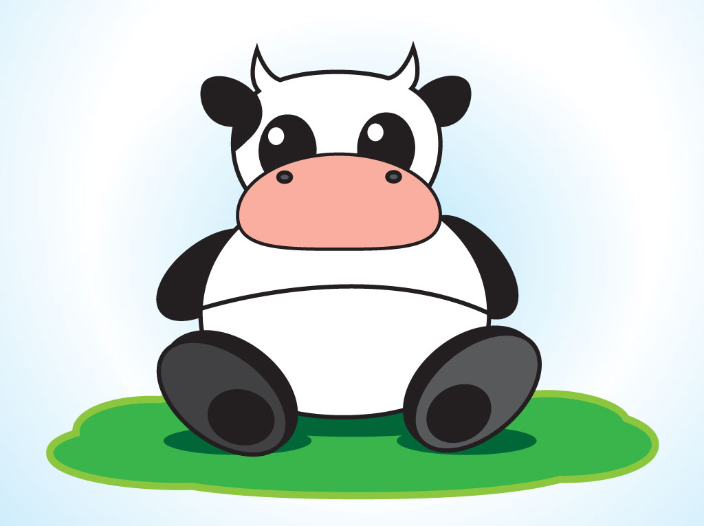Cow Cartoon Character Vector Art & Graphics 