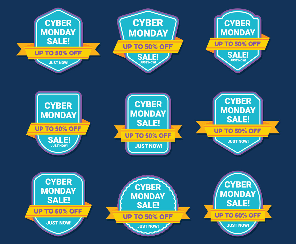 Set of Cyber Monday Sale Badges