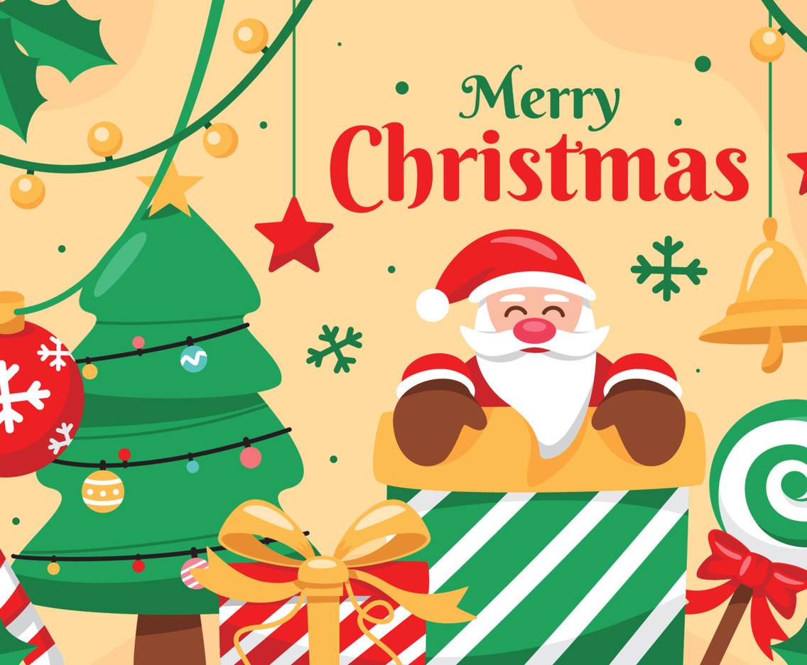 Cute Gift Box with Christmas Element