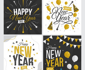 Greeting Card New Year Set