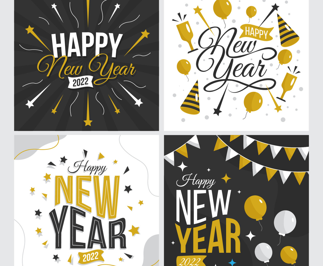 Greeting Card New Year Set