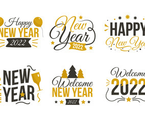 Happy New Year Sticker Set
