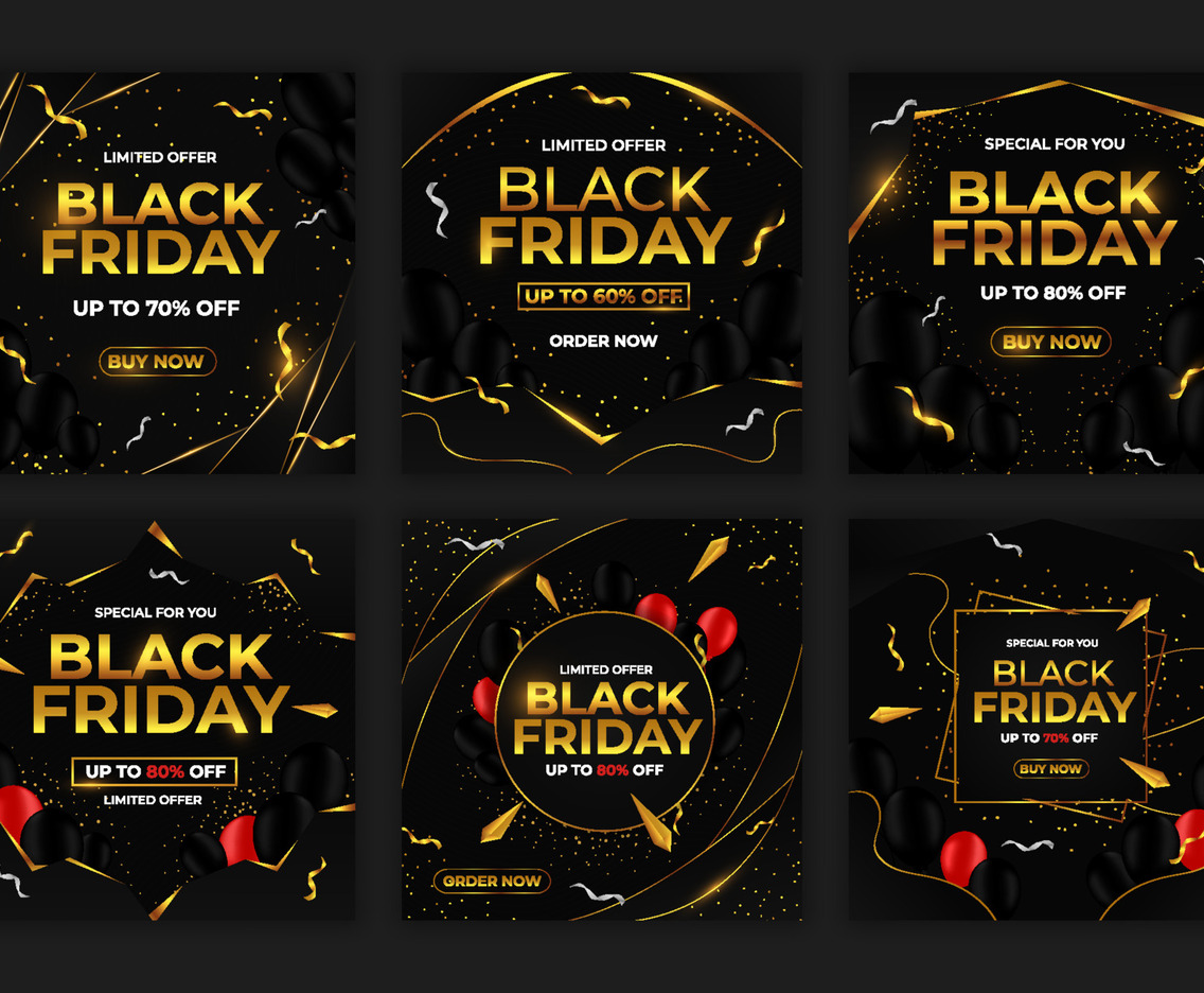 Black Friday modern template social media luxury elegant gold