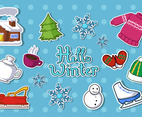 Cute and Happy Winter Festivity Sticker Set