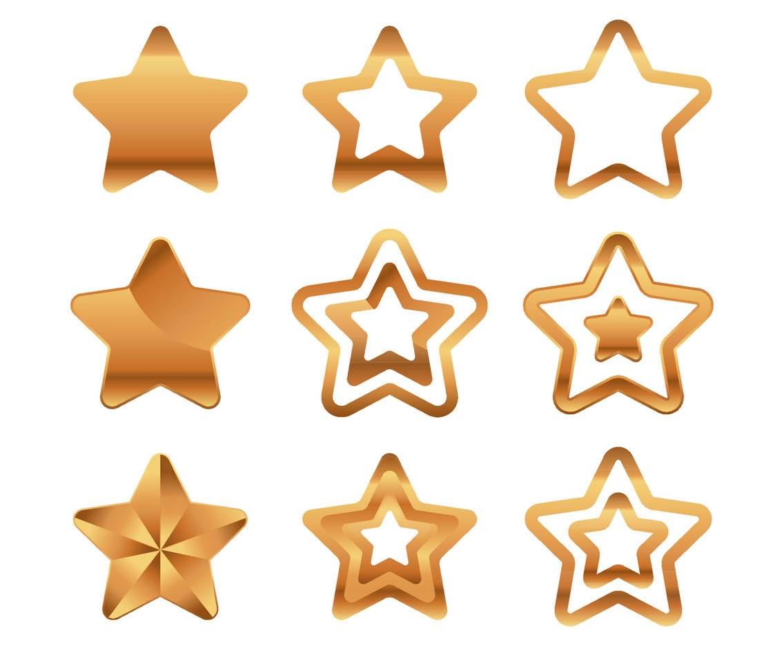 gradient golden stars icon collection