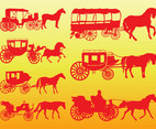 Horse Carriages Silhouettes
