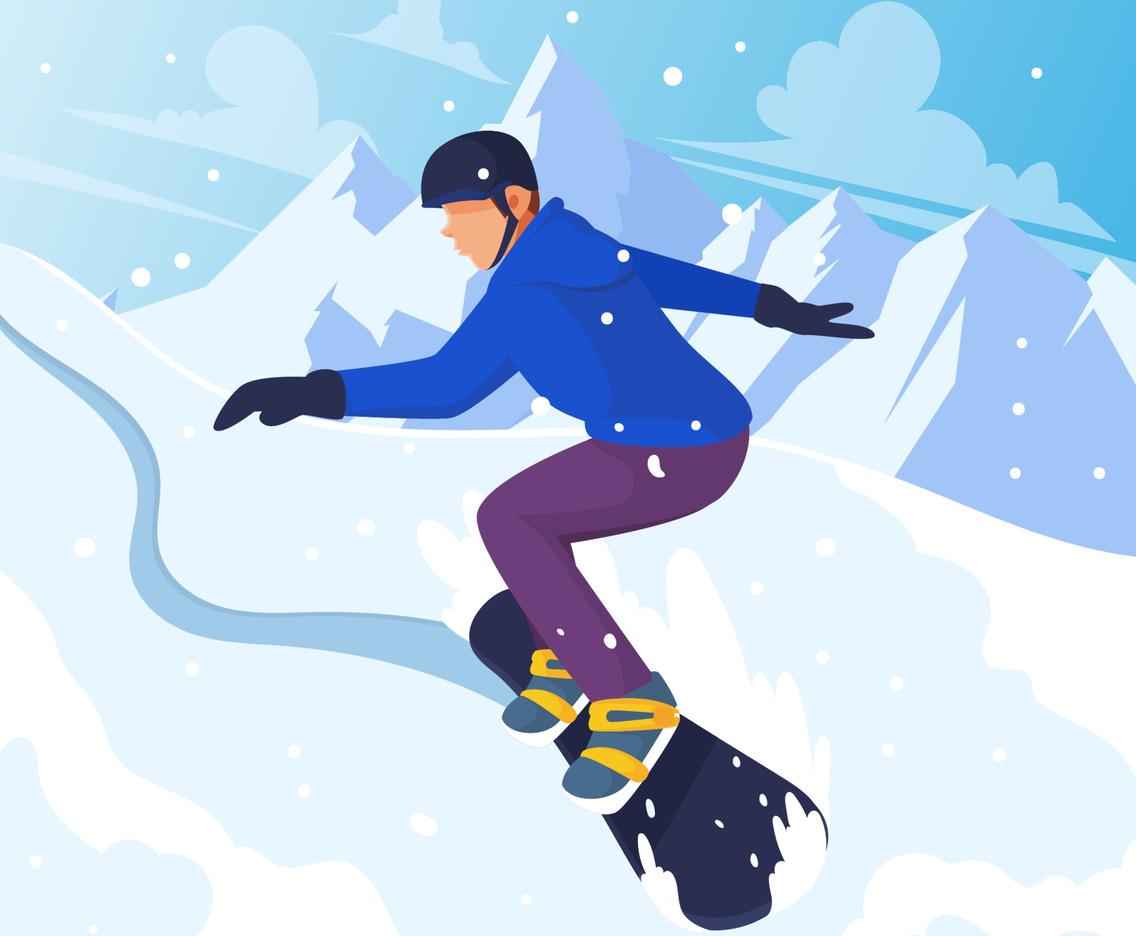 Man Playing Snowboard in the Mountain
